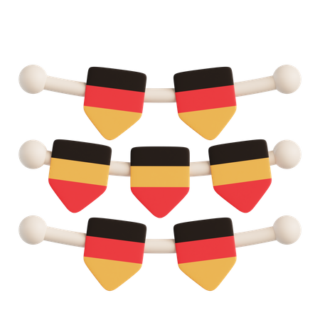 Bandera de la guirnalda de alemania  3D Icon