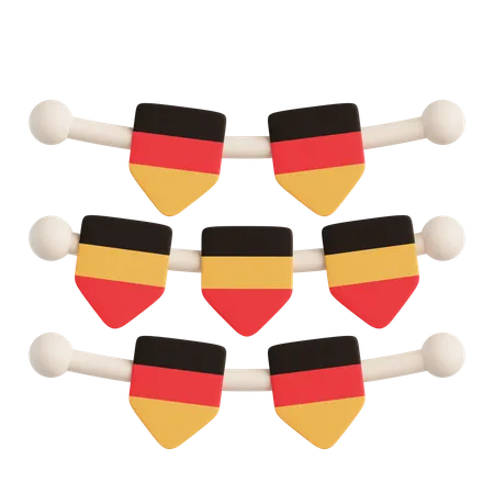 Bandera de la guirnalda de alemania  3D Icon