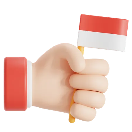 Bandera de indonesia  3D Icon