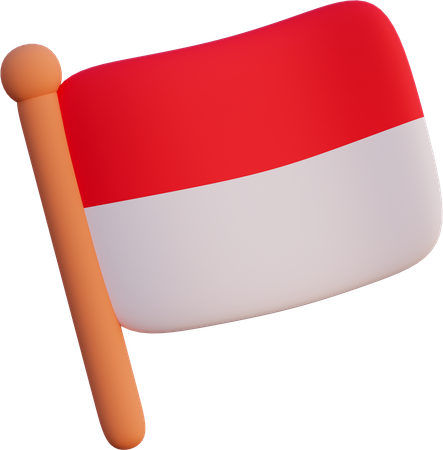 Bandera de indonesia  3D Icon