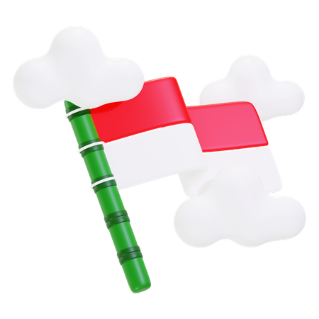 Bandera de indonesia  3D Icon