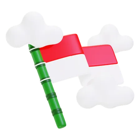 Bandera de indonesia  3D Icon