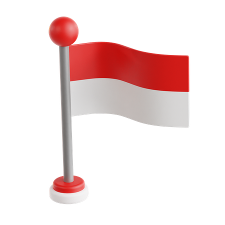 Bandera de indonesia  3D Icon