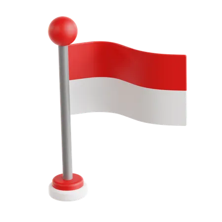 Bandera de indonesia  3D Icon