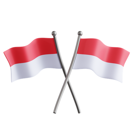 Bandera de indonesia  3D Icon