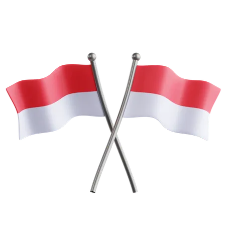 Bandera de indonesia  3D Icon