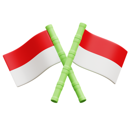 Bandera de indonesia  3D Icon