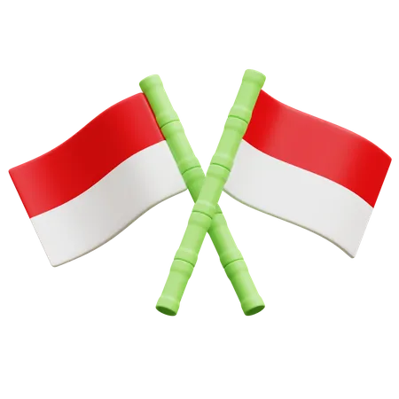 Bandera de indonesia  3D Icon