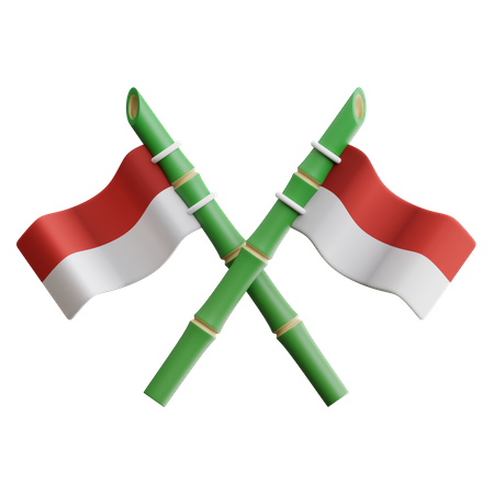 Bandera de indonesia  3D Icon