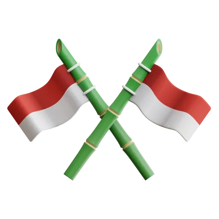 Bandera de indonesia  3D Icon