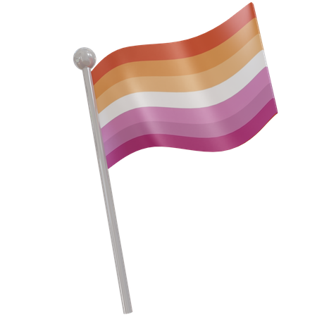 Bandera lesbiana  3D Flag