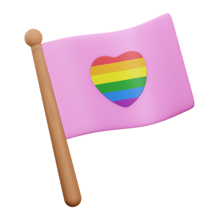Bandera lgbtq amor  3D Icon