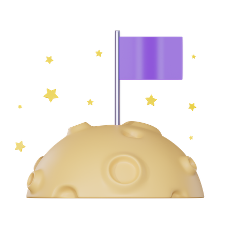 Bandera de la luna  3D Icon