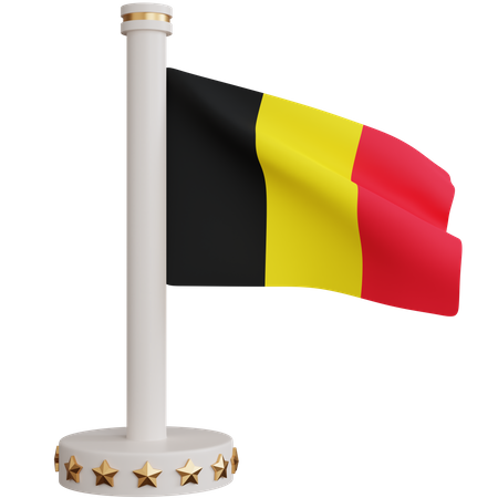 Bandera nacional de bélgica  3D Icon