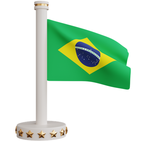 Bandera nacional de brasil  3D Icon