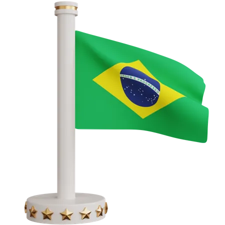 Bandera nacional de brasil  3D Icon
