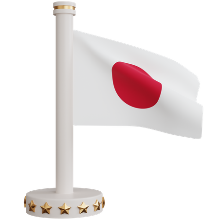 Bandera nacional de japón  3D Icon