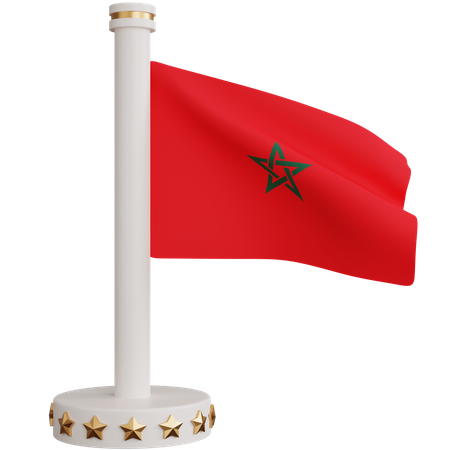 Bandera nacional de marruecos  3D Icon