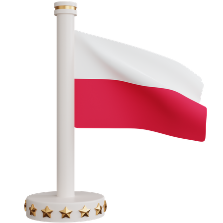 Bandera nacional de polonia  3D Icon