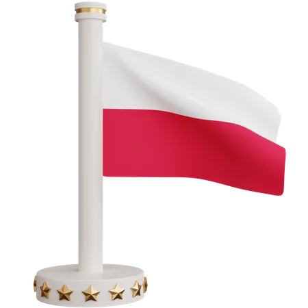 Bandera nacional de polonia  3D Icon