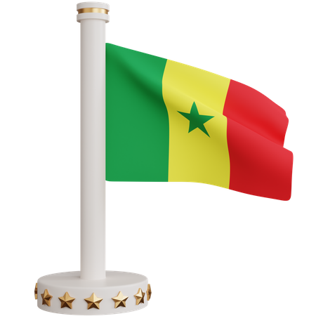 Bandera nacional de senegal  3D Icon