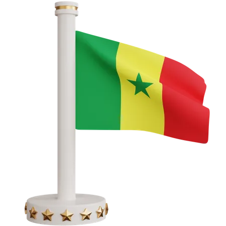 Bandera nacional de senegal  3D Icon