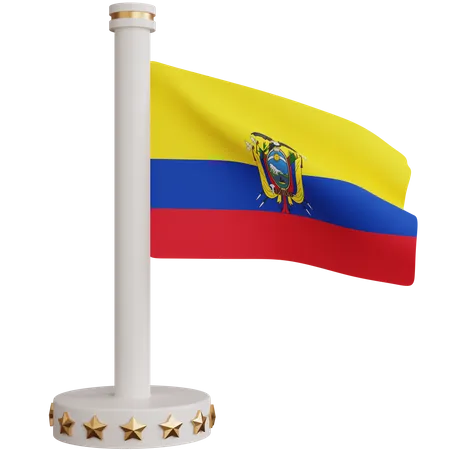 Bandera nacional de ecuador  3D Icon