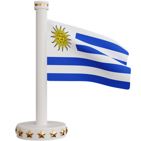 Bandera nacional de uruguay  3D Icon