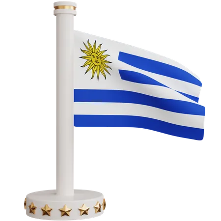 Bandera nacional de uruguay  3D Icon