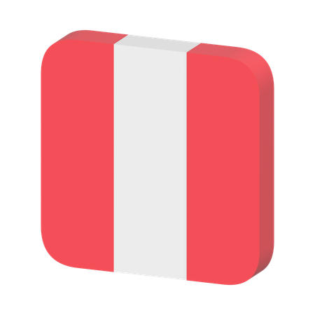 Bandera de perú  3D Icon