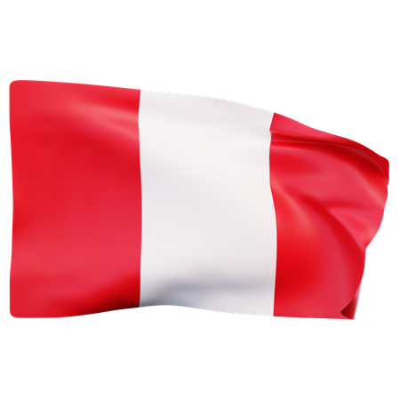 Bandera de perú  3D Icon