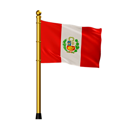 Bandera de perú  3D Icon