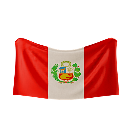 Bandera de perú  3D Icon