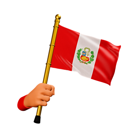 Bandera de perú  3D Icon