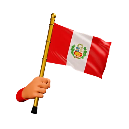 Bandera de perú  3D Icon