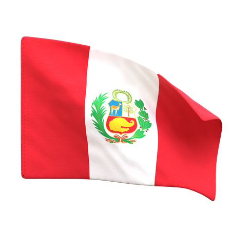 Bandera de perú  3D Icon