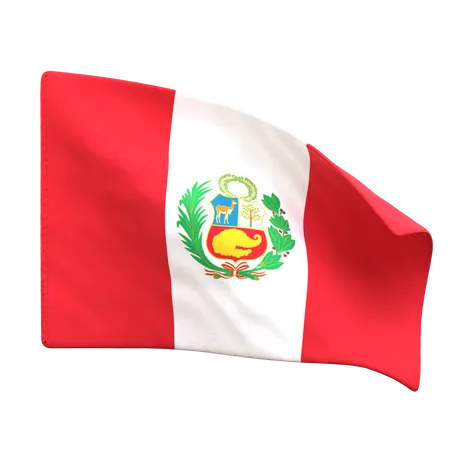 Bandera de perú  3D Icon