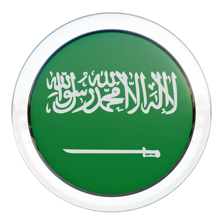 Bandera redonda de Arabia Saudita  3D Icon