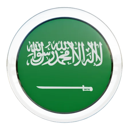 Bandera redonda de Arabia Saudita  3D Icon