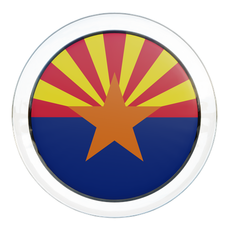 Bandera redonda de Arizona  3D Icon
