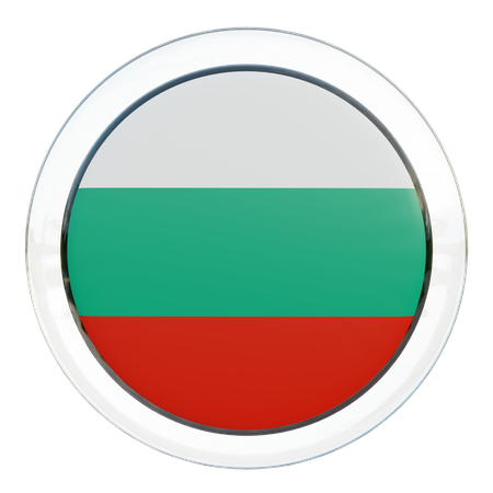 Bandera redonda de Bulgaria  3D Icon