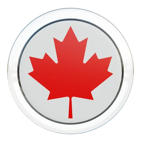 Bandera redonda de Canadá  3D Icon