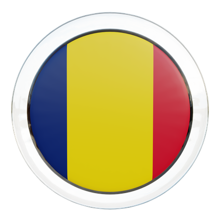 Bandera redonda de Chad  3D Icon