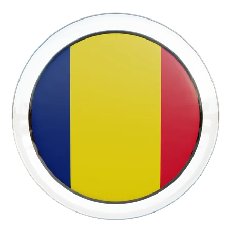 Bandera redonda de Chad  3D Icon