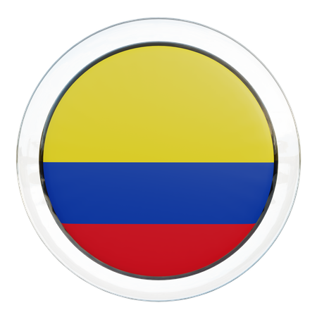 Bandera Redonda de Colombia  3D Icon