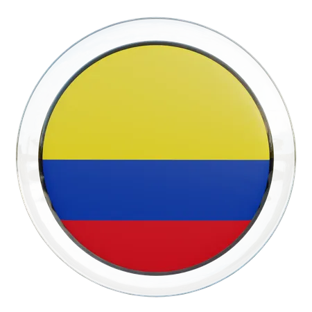 Bandera Redonda de Colombia  3D Icon