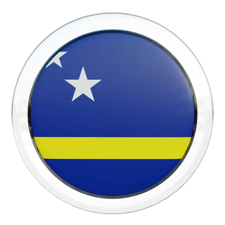 Bandera redonda de Curazao  3D Icon
