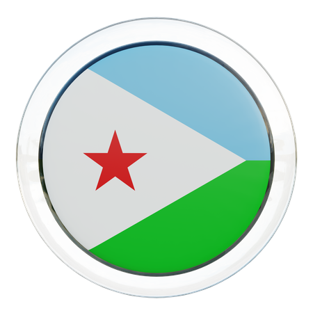 Bandera redonda de Yibuti  3D Icon