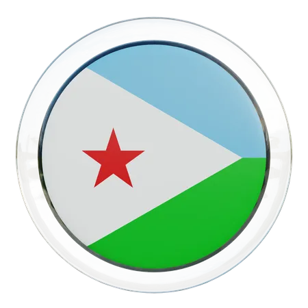 Bandera redonda de Yibuti  3D Icon