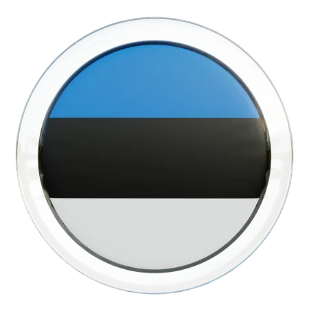 Bandera redonda de Estonia  3D Icon